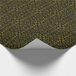 Elegantes Schwarz- und Gold-Filigran Geschenkpapier