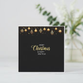 Elegantes Schwarz und Gold Frohe Weihnachten und N (Stehend Vorderseite)