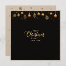 Elegantes Schwarz und Gold Frohe Weihnachten und N
