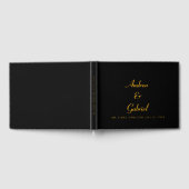 Elegantes Schwarz und Gold Gästebuch (Voll)