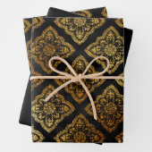 Elegantes Schwarz und Gold Geschenkpapier Set (Beispiel)