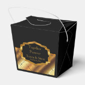 Elegantes Schwarz und Gold Geschenkschachtel (Rückseite)