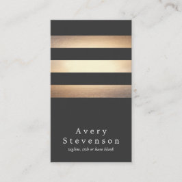 Elegantes Schwarz und Gold gestreift Cool Visitenkarte