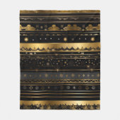 Elegantes Schwarz und Gold gestreift Fleecedecke (Vorderseite)