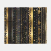 Elegantes Schwarz und Gold gestreift Fleecedecke (Vorderseite (Horizontal))