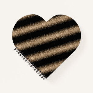 Elegantes Schwarz- und Gold-Glitter-Ombre Notizblock