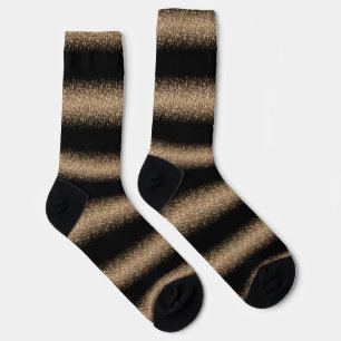 Elegantes Schwarz- und Gold-Glitter-Ombre Socken