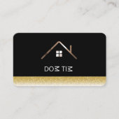 Elegantes Schwarz und Gold, Hausgesellschaft Visitenkarte (Vorderseite)