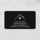 Elegantes Schwarz und Gold, Hausgesellschaft Visitenkarte (Rückseite)