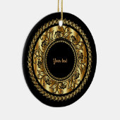 Elegantes Schwarz und Gold Keramik Ornament (Rechts)