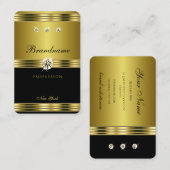 Elegantes Schwarz und Gold mit luxuriösen Diamante Visitenkarte (Vorne/Hinten)