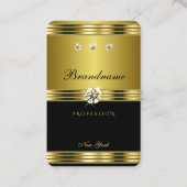 Elegantes Schwarz und Gold mit luxuriösen Diamante Visitenkarte (Vorderseite)