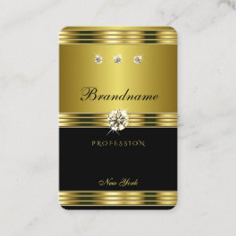 Elegantes Schwarz und Gold mit luxuriösen Diamante Visitenkarte