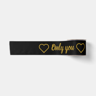 Elegantes Schwarz und Gold "Nur Du" Romantisch Satinband