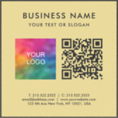 Elegantes Schwarz- und Gold-QR-Code-Logo-Text L gr Aufkleber (Vorderseite)