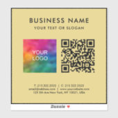 Elegantes Schwarz- und Gold-QR-Code-Logo-Text L gr Aufkleber (Blatt)