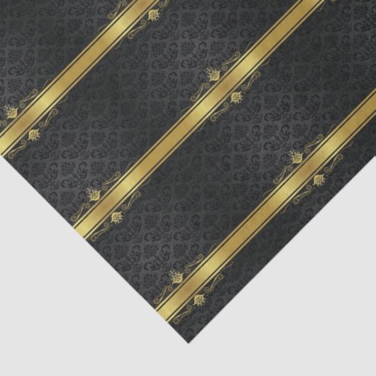 Elegantes Schwarz und Gold Seidenpapier (Ausschnitt)