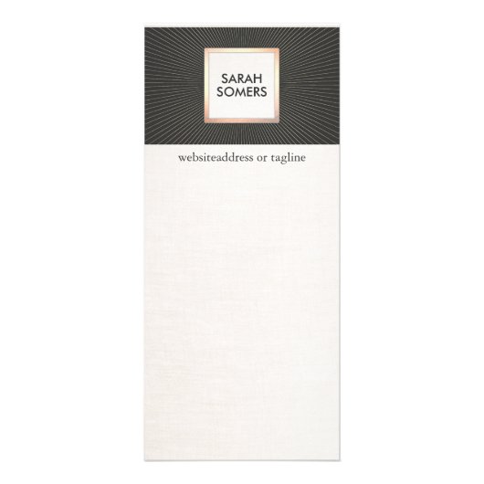 Elegantes Schwarz und Gold Stilvoll Modernes Vinta Werbekarte (Vorne)