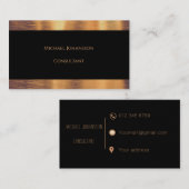Elegantes Schwarz und Gold  Visitenkarte (Vorne/Hinten)
