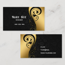 Elegantes Schwarz und Gold Visitenkarte