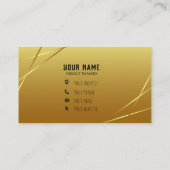 Elegantes Schwarz und Gold Visitenkarte (Rückseite)