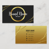 Elegantes Schwarz und Gold Visitenkarte (Vorne/Hinten)