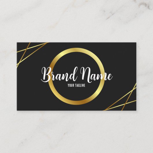 Elegantes Schwarz und Gold Visitenkarte (Vorderseite)