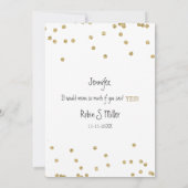 Elegantes Schwarz und Gold Werden Sie meine Brides Einladung (Rückseite)