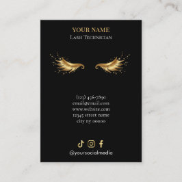 Elegantes Schwarz- und Gold-Wimpern-Klienten-Formu Visitenkarte