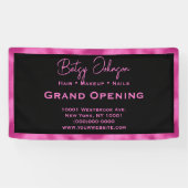 Elegantes Schwarz und Imitate Hot Pink Foil Busine Banner (Horizontal)