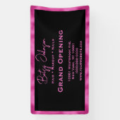 Elegantes Schwarz und Imitate Hot Pink Foil Busine Banner (Vertikal)