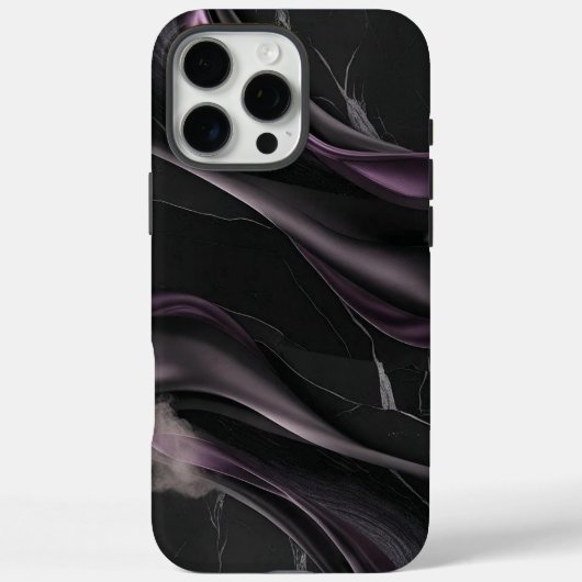Elegantes Schwarz und Lila abstraktes Design Case-Mate iPhone Hülle (Rückseite)