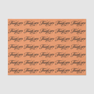 Elegantes Schwarz und Orange Danke Muster Seidenpapier