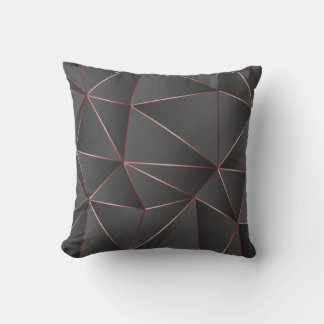 Elegantes Schwarz und Rose Gold Seam Deko Throw Ki Kissen