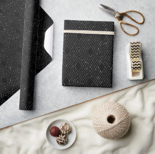 Elegantes Schwarz- und Silber-Glittermuster Geschenkpapier