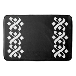 Elegantes Schwarz und Weiß geblüht Badematte