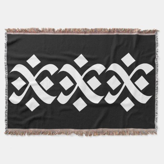 Elegantes Schwarz und Weiß geblüht Decke (Vorderseite)