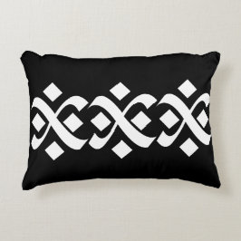 Elegantes Schwarz und Weiß geblüht Dekokissen