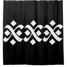 Elegantes Schwarz und Weiß geblüht Duschvorhang