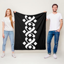 Elegantes Schwarz und Weiß geblüht Fleecedecke
