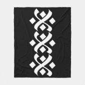 Elegantes Schwarz und Weiß geblüht Fleecedecke (Vorderseite)