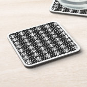 Elegantes Schwarz und Weiß Getränkeuntersetzer (Linke Seite)