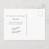 Elegantes Schwarz und Weiß - Ihr Foto Save the Dat Ankündigungspostkarte (Rückseite)