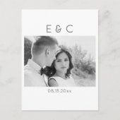 Elegantes Schwarz und Weiß - Ihr Foto Save the Dat Ankündigungspostkarte (Vorderseite)