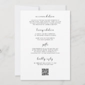 Elegantes Schwarz und Weiß in einer Hochzeit Einladung (Rückseite)