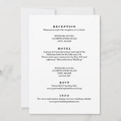 Elegantes Schwarz und Weiß in einer Hochzeit Einladung (Rückseite)