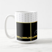 Elegantes Schwarz und Weiß mit Gold Kaffeetasse (Links)
