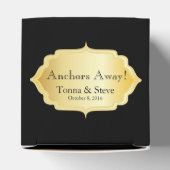 Elegantes Schwarz und Weiß mit goldenen Konfetti-P Geschenkschachtel (Oben)