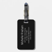 Elegantes Schwarz und Weiß | Modern Monogram Custo Gepäckanhänger (Rückseite vertikal)
