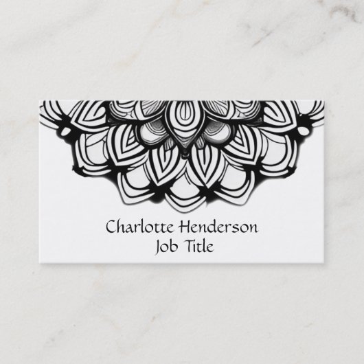 Elegantes Schwarz und Weiß Visitenkarte (Vorderseite)